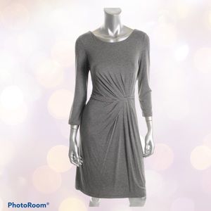 NWT Max & Cleo Grey Jersey Twist Dress with Zipper